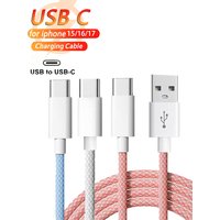 20W Usb A to Type C Cable 3A For Apple Phone15 16 17 Fast Charging Huawei Xiaomi Samsung Usb C Android Weaving Cable Accessories