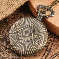 Collier pendentif de montre de poche à Quartz en alliage de thème Co-Masonique en Bronze avec thème Co-Masonique/montre de collier