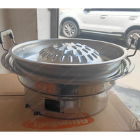 Thai Grilling and Shabu Integrated Pot, Round Non-stick Barbecue Pot, Hot Pot Barbecue Dual-purpose