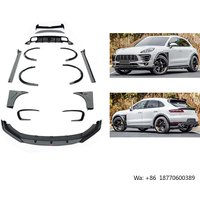 2014-2020 Car Modification Upgrade Carbon Fiber Surround Front Lip and Rear Lip Side Skirt Wheel Arch Body Kit for Macan