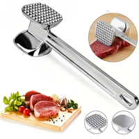 1pc Double-Sided Aluminum Alloy Meat Tenderizer Hammer, Heavy Duty Steak Pounder & Beef Loosener,Kitchen Accessory,Kitchen Tools