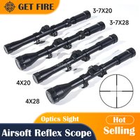 4x20/4x28/3-7x20/3-7x28 Optics Sight Hunting Rifle Scope Crosshair for 11mm Airsoft Reflex Scope Tactical Acsessories