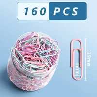 160PCS Macaron Color Paper Clips, 28mm/1.1in Anti-Rust Coated Paper Clips for Office, School, Document Organization & DIY