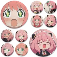 S-SPY X FAMILY Anya Forger Enamel Pins Handmade Round Brooch L Killer Yagami Light Cosplay Badge Backpacks Jewelry Gifts
