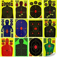 10PCS 12X18 Inch Shooting Target Paper Archery Training Practice Target Adhesive Reactive Splatter Glow Fluorescent Paper Target