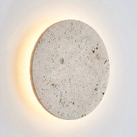 Wabi-Sabi Japanese Style Bedroom Bedside Wall Lamp Retro Homestay Corridor Aisle Porch Round Yellow Travertine Led Lighting