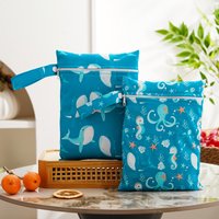 2pcs Set 18*25cm Waterproof PUL Nappy Dry Bag for Diapers Inserts Mini Fashion Wet Diaper Bag