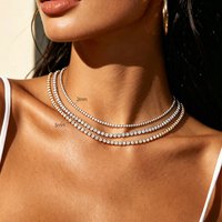 Orstarry S925 Sterling Silver Necklace Tennis Chain Necklace 2mm & 3mm Cubic Zirconia for Women Exquisite Jewelry Birthday Gift