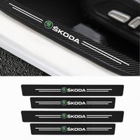 4pcs Car Door Sill Anti-Scratch Protector Stickers Accessories For Skoda Octavia Fabia Rapid Superb Yeti Enyaq Kamiq Karoq Scala