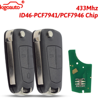 Clé télécommande 2/3 boutons 433 MHz HU100 PCF7941/7946 puce ID46 pour Opel Vauxhall Vectra C Signum Corsa D Meriva 2005-2013
