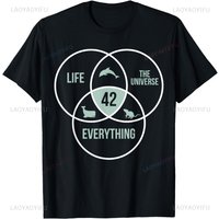 Life The Universe and Everything 42 Answer To Life T-Shirt Streetwear Short Sleeve Casual Fashion Loose Man Tshirt Harajuku Tees