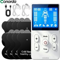 TENS EMS Muscle Stimulator Physical Therapy Machine Muscle Toning Device Recovery Massager with Electrodes Pads for Pain Relief