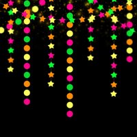 3MX2Sets 5Colour Neon Paper Glow Banner Hanging Decorations DiscoGlow In The Dark GLOW Party Banner Black Light Reactive Pape