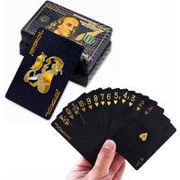 Poker Playing Card Waterproof Black Gold Game Card Group PVC Suit Magic Dmagic Package Board Game Gift Collection