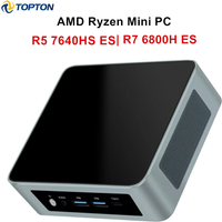 Topton AMD Mini PC Gamer Ryzen 7 8845HS ES 5 7640HS ES 2xDDR5 2xLAN NVMe USB4 Desktop Mini Office Computer Windows 11 Pro WiFi6E