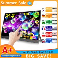 HGFRTEE 14 Inch Touch Screen Portable Monitor 100%sRGB 400cd/m2 Gaming Computer Expand Display For XBox PS4/ 5 Switch Loptop
