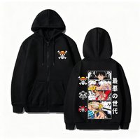 Unisex One Piece Anime Hoodie Men Women Zip Up Sweatshirt 2026 Winter Casual Streetwear Cotton Pullover Cosplay Long-sleeved Top