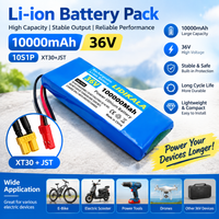 36V 100Ah 10S1P Wiederaufladbarer Lithium-Ionen-Akku, integrierter BMS-Schutz, mehrere Anschlüsse XT60/XT30/DC, für Elektroroller, E-Bikes, Stromversorgungsgeräte