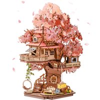 Robotime Sakura Baumhaus 3D Holzpuzzle-Modellbausatz mit Schaukeltreppe Perfekte Weihnachts-Heimdekoration DIY-Geschenk für Mädchen und Frauen