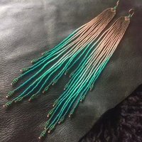 Rice bead earrings Gradient color Tassels Bohemia Alloy Female Creativity Hand weaving Fashion Simple Beaded earrings