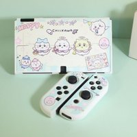Kawaii Chiikawa Usagi Anime for Switch Case OLED White Kickstand Compatible Hard Shell Protective Cover for Switch Console Gift