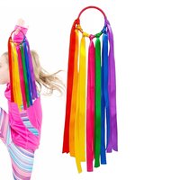 Gymnastics Ribbon Rainbow Twirling Streamers Wristband Dance Streamers for Outdoor Ballet Competition Preschool Holiday