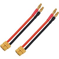 1/2Pcs XT60 Female Plug Adapter to 4.0mm Gold Plated Banana Plug Charge Lead Cable 12awg 10cm for Lipo Battery