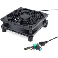 120mm Router Fan DIY PC Cooler TV Box Wireless Cooling Silent Quiet DC 5V USB Powe 120x25mm 12CM W/Screws Protective Net