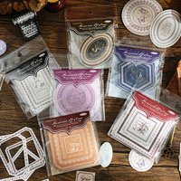 20 Sheets/Pack Sticker Bag Memories of Time Series Frame Material Light Retro Plant Hand Tent Decoration DIY Material Pack