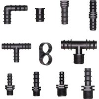 16 20 25MM Tubing Water Connectors Equal Coupling Adaptor Elbow Tee End Plug Drip Irrigation Barbed Fittings 1/2 3/4''