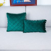 1 Pc Miater Throw Pillow Cover Classic Dutchfleece Plaid Pillowcase With Ball