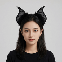 Animal Beast Ears Halloween Costume Cosplay Props DIY Furry Bat Ears Headband Headwear Headpiece Halloween Hairband Party