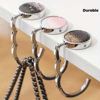 1pcs 2D Vintage Cherry Blossom Design Purse Hanger-Foldable Zinc Alloy Handbag Hanger For Tables,Decorative Travel Accessory