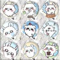 Cute Cartoon M-momongas Badge Tinplate Round Laser Cartoon Brooch Clothes Backpack Accessories Lapel