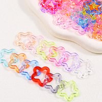 30mm Hollow Star Acrylic Beads Mixed Color Pendants Charms Loose Beads for Jewelry Making Bracelet Decoration Craft DIY 60-20PCS