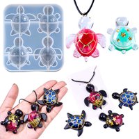 3D Cute Sea Turtle Keychain Silicone Mold DIY Ocean Theme Animal Ornaments Tortoise Crafts Making UV Epoxy Resin Jewelry Molds