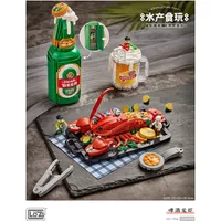 LOZ Mini small particle building blocks beer simulation lobster food tide play toy model ornaments