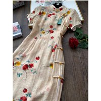 2025 Summer Spring Retro Style Long Dress Youthful Temperament High-end Qipao Elegant Dress Elegant Improved Cheongsam Dresses