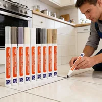 Waterproof White Marker Pen Wall Seam Repair Tiles Grout Markers Pens Floor Bathroom Decontamination Paint Brush Tools