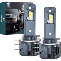 2Pcs H15 LED Headlight Bulbs CANBUS 6000K Mini 1:1 Replacement Car LED High Beam DRL Driving Lamp With Cooling Fan Error Free