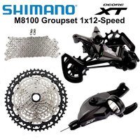 AliExpress Shimano DEORE XT M8100 12 Speed Groupset 12s MTB Bike Groupset m8100 Shifter Rear Derailleur Chain 10-51T Cassette Original part