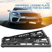 2pcs License, EU License Plate Holder Bracket Frame Auto Accessory Waterproof Anti-corrosion Holder with Mounting License Plate
