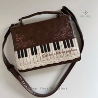 New Y2k Vintage Piano Shoulder Bag Womens Brown Crossbody Bag Girls Transparent Ita Bag Personalized Backpack Aesthetic Handbags