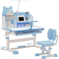Spot Children Learning Adjustable Height Table with Straightening Sponge Backrest Chair for Reading And Writing