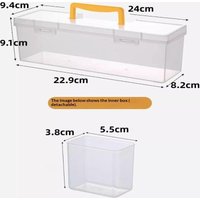 Multi Compartment Hardware Tool Storage Box Transparent Organizer with Strong Latches for Home DIY Hand Tool Storage