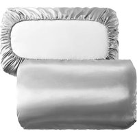 Silk Satin Bonnet Pillowcase 2 in 1 Anti-Frizz Hair Sleep Cap Soft Smooth Hair Care Bonnet Pillow Cover Queen Size 75x50cm