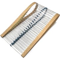 100pcs 1/8W 1/6W Metal Film Resistor 1R 1R2 1R5 10R 12R 15R 100R 120R 1K 1M 1 1.2 1.5 10 12 15 100 120 150 R K M Ohm 1% 0.125W