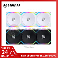Lian Li UNI FAN SL V2 SL120 SL140 Evolution Upgrade-Version ARGB-Lüfter-Kit L-Connect 3 Control 1/3er-Pack