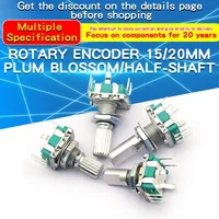 5PCS RK097N 20 Position 360 Degree Rotary Encoder EC11 w Push Button 5Pin Handle Long 15/20MM With A Built In Push Button Switch