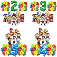 Cartoon Paw Patrol Theme Foil Balloons Number Balloons Birthday Party Decorations Party Supplies Chase Skye Balloons Set Gifts